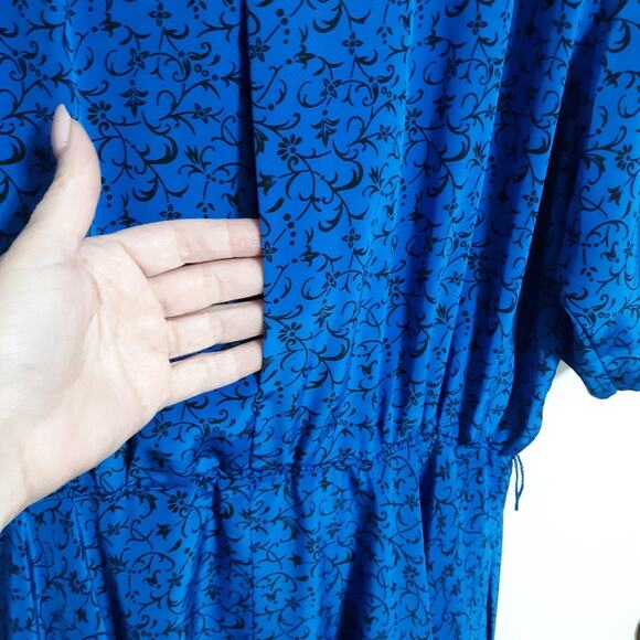 Vintage floral dress sz 12 full skirt button front pockets - Picture 8 of 11